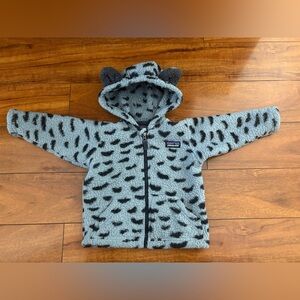 Patagonia Blue and Black Fleece Hoodie